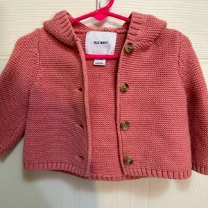 Old Navy size 6-12 months blush button up sweater/cardigan